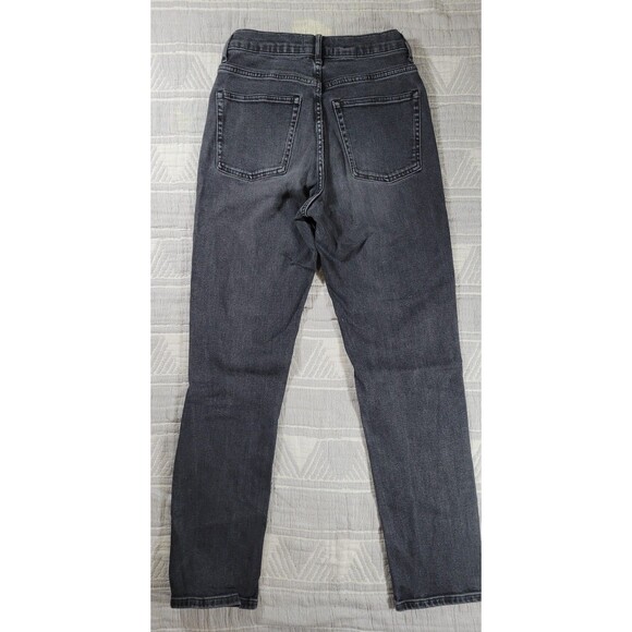 Everlane The Cheeky Jean 28 Tall Black Wash High Rise Slim Straight - Picture 4 of 8